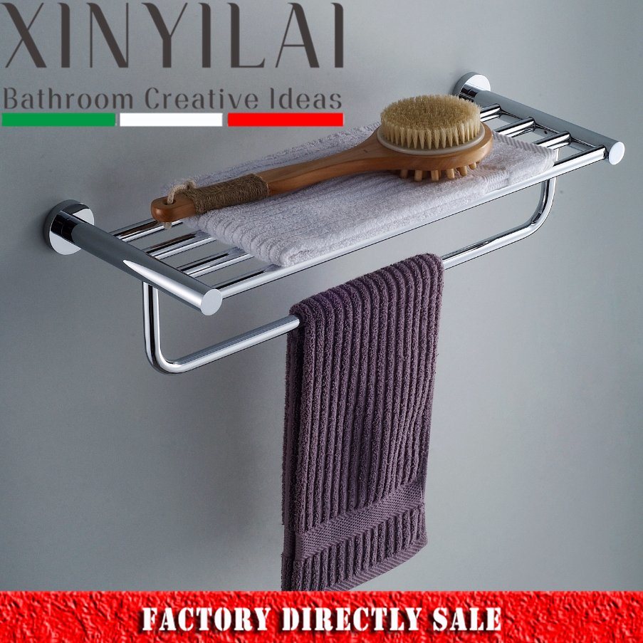 Chrome Plated Bathroom Accessory Metal Towel Rack with Bar