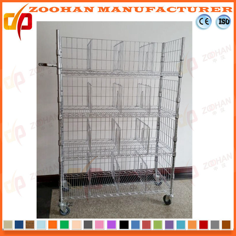 Adjustable Wire Standing Shelf with Castors (Zhw19)