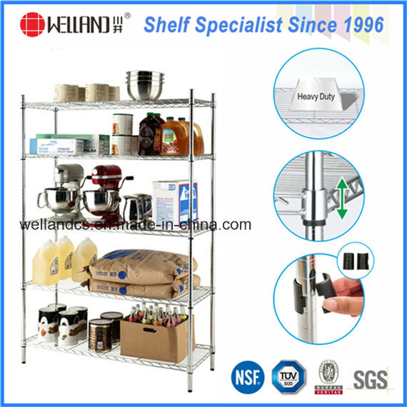 Light Duty Adjustable Chrome Metal Wire Kitchen Shelf Rack