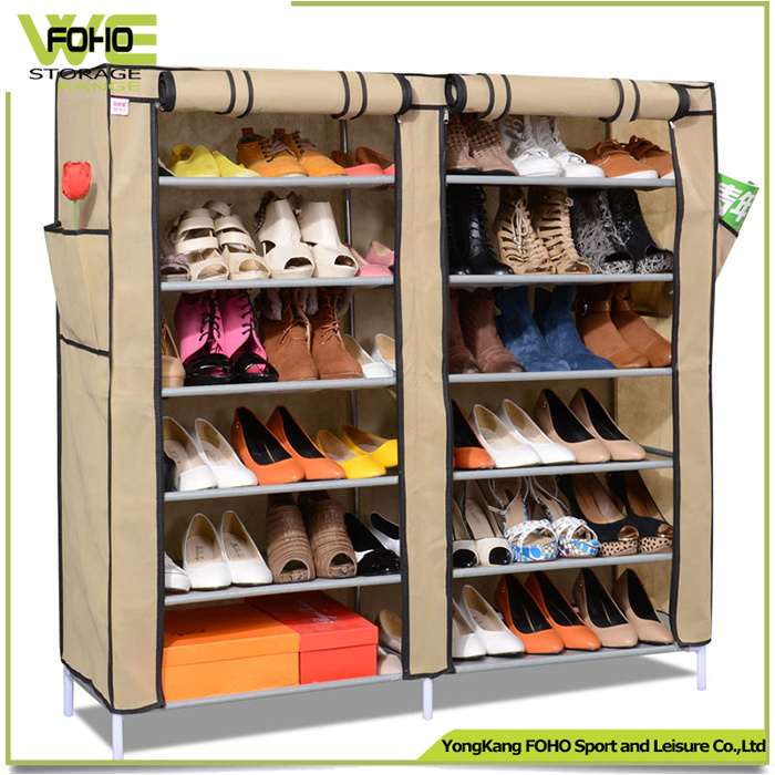 Double Row Large Size Removable 50 Pair Shoe Rack with Cover