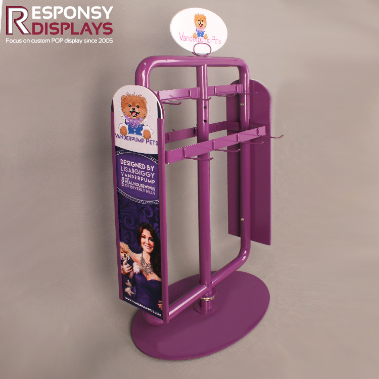 Hot Design Metal Purple Promotion Pet Decoration Products Display Rack