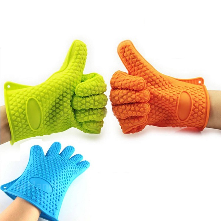 Silicone Hot Kitchen Pot Holder Glove Oven Mit (EB-93256-6)