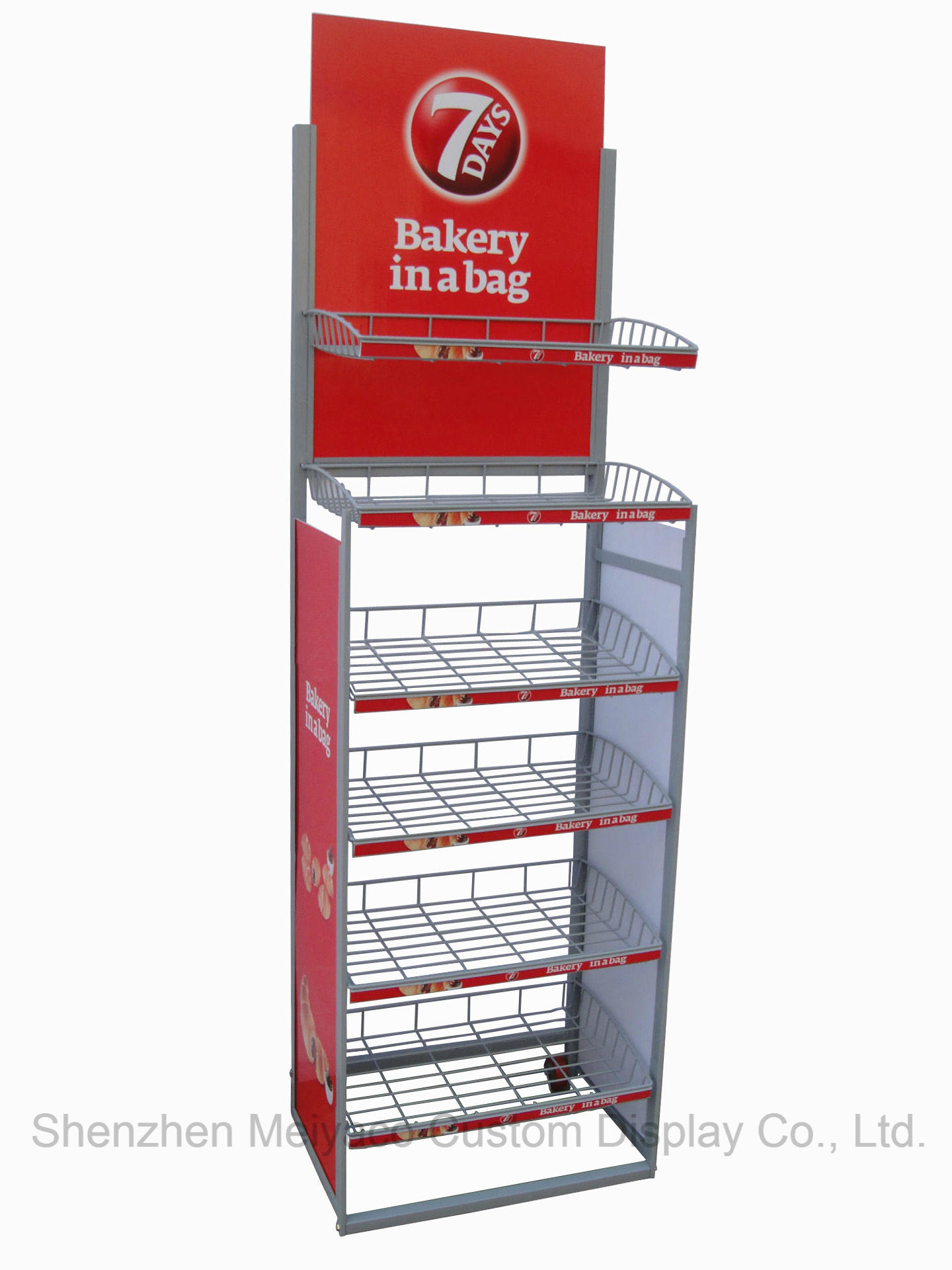 Supermarket Multilayer Packaging Food Shelf Bread Snack Display Rack