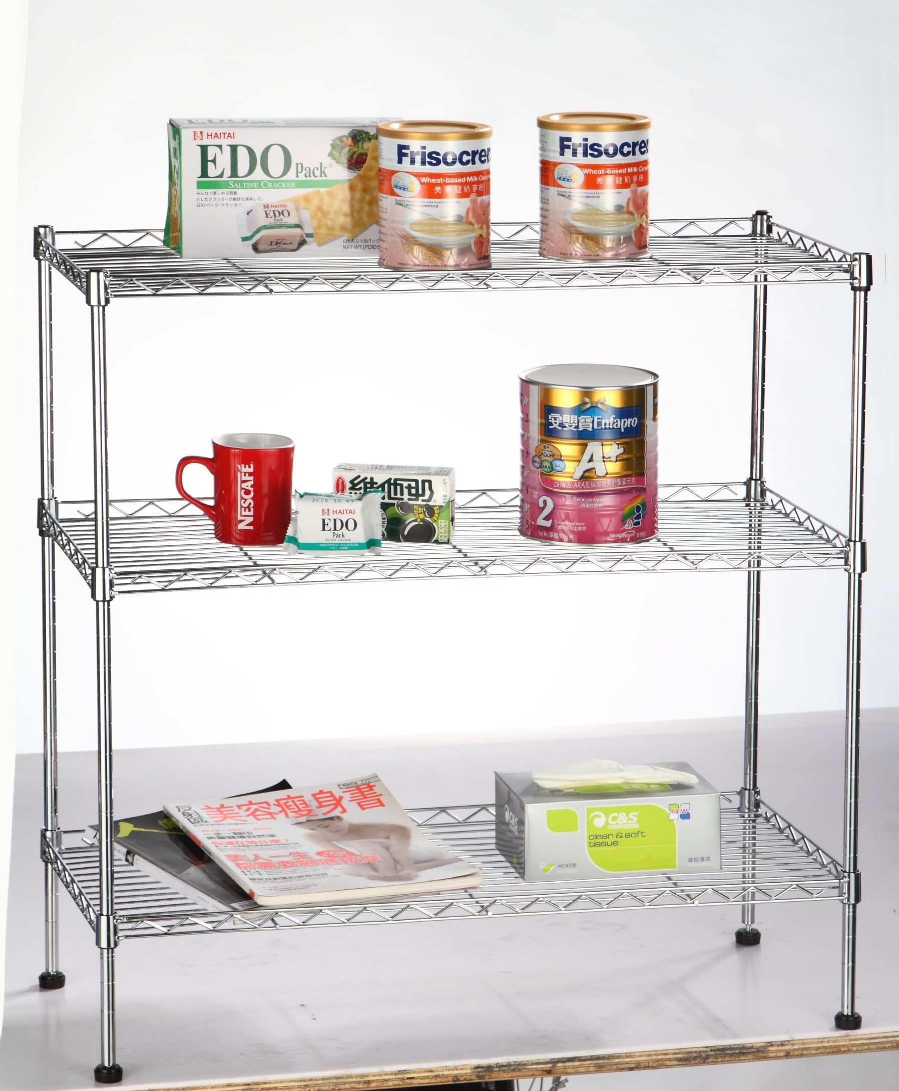 Adjustable Metal Storage Shelf Wire Kitchen Rack