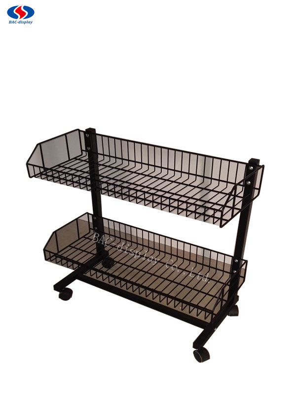 Floor Standing Supermarket Metal Wire Display Rack