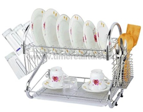 2 Layers Metal Wire Kitchen Dish Rack No. Dr16-2b