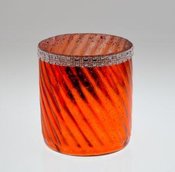 Fashion Orange Color Glass Canlde Holder