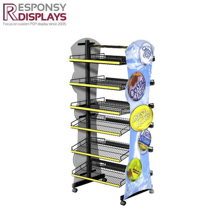 Flooring Metal Wire Kids Clothes Display Rack with Wheels