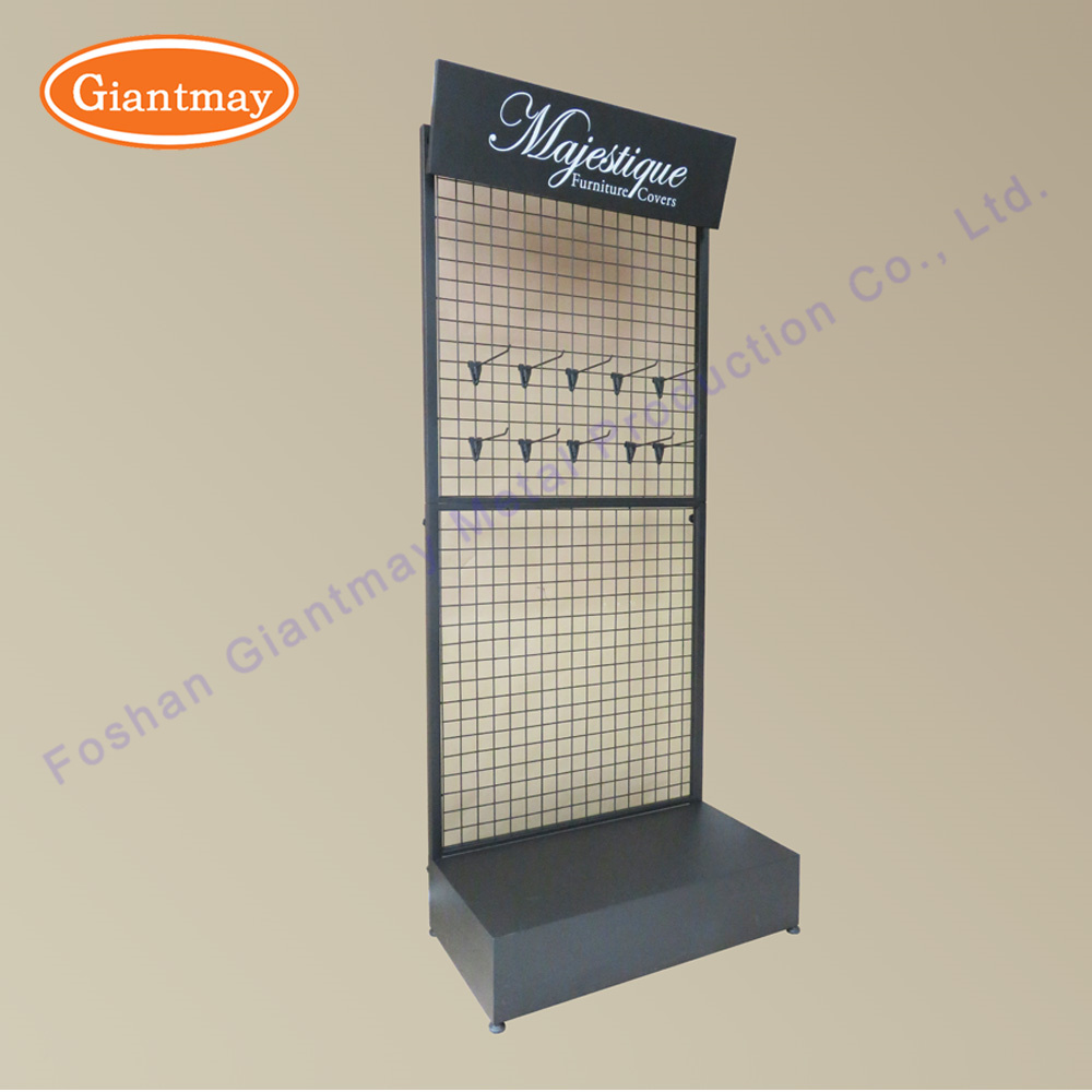 Retail Metal Wire Floor Hanging Mesh Supermarket Metal Display Shelf Racks