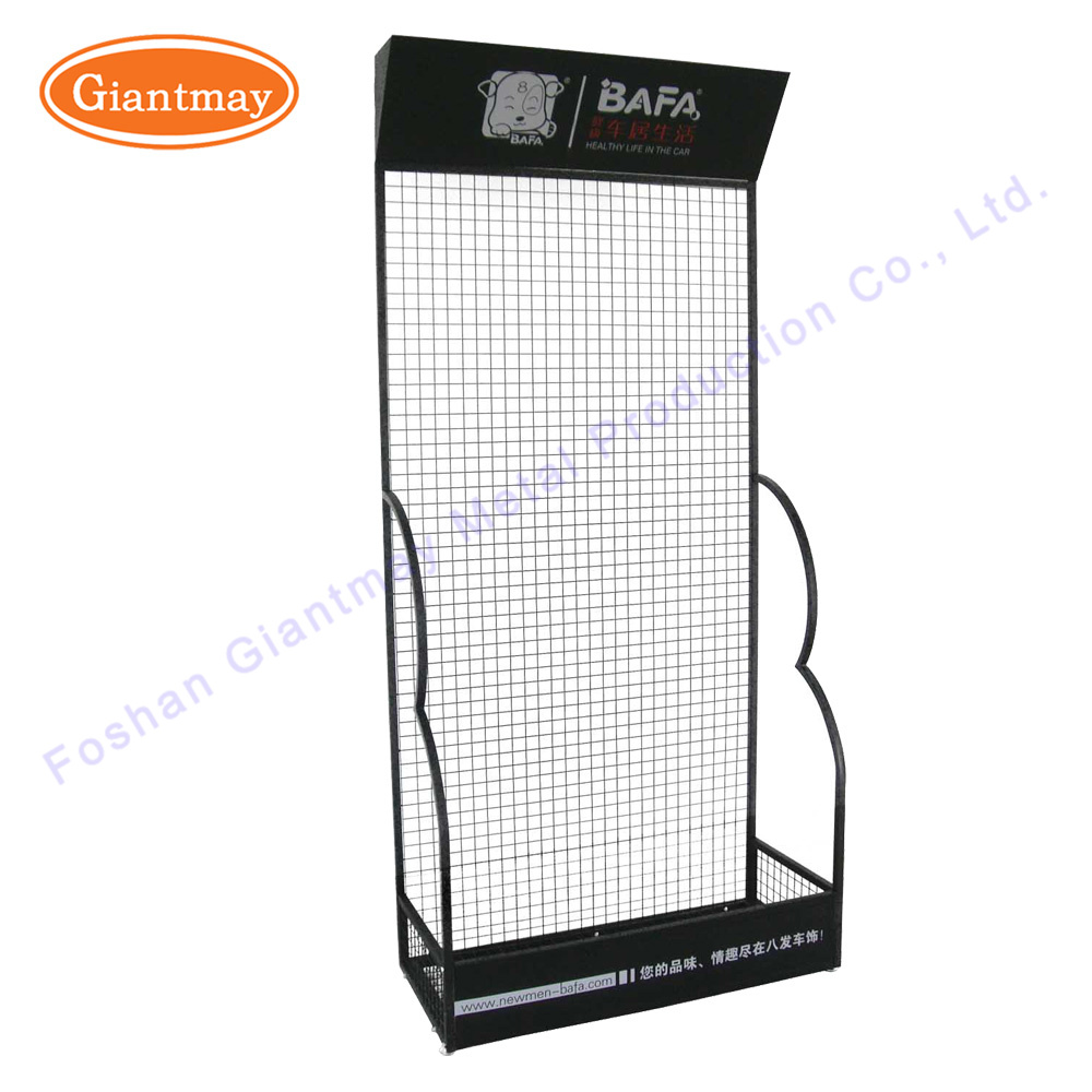 Black Floor Standing Hanging Accessory Wire Mesh Network Display Stand Shelf