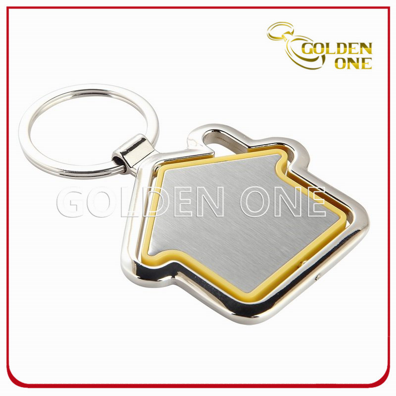 Promotion Custom House Shape Spinning Metal Keychain