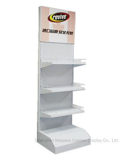 Floor Standing Metal Pegboard Display Rack with Hooks