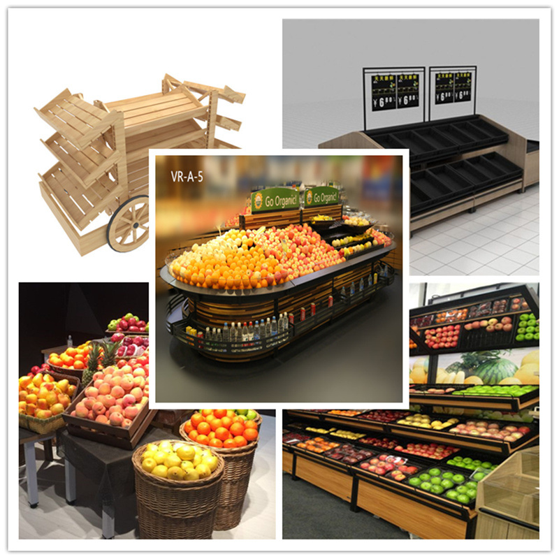 Vegetable and Fruit Display Rack for Supermarket with Competitive Price