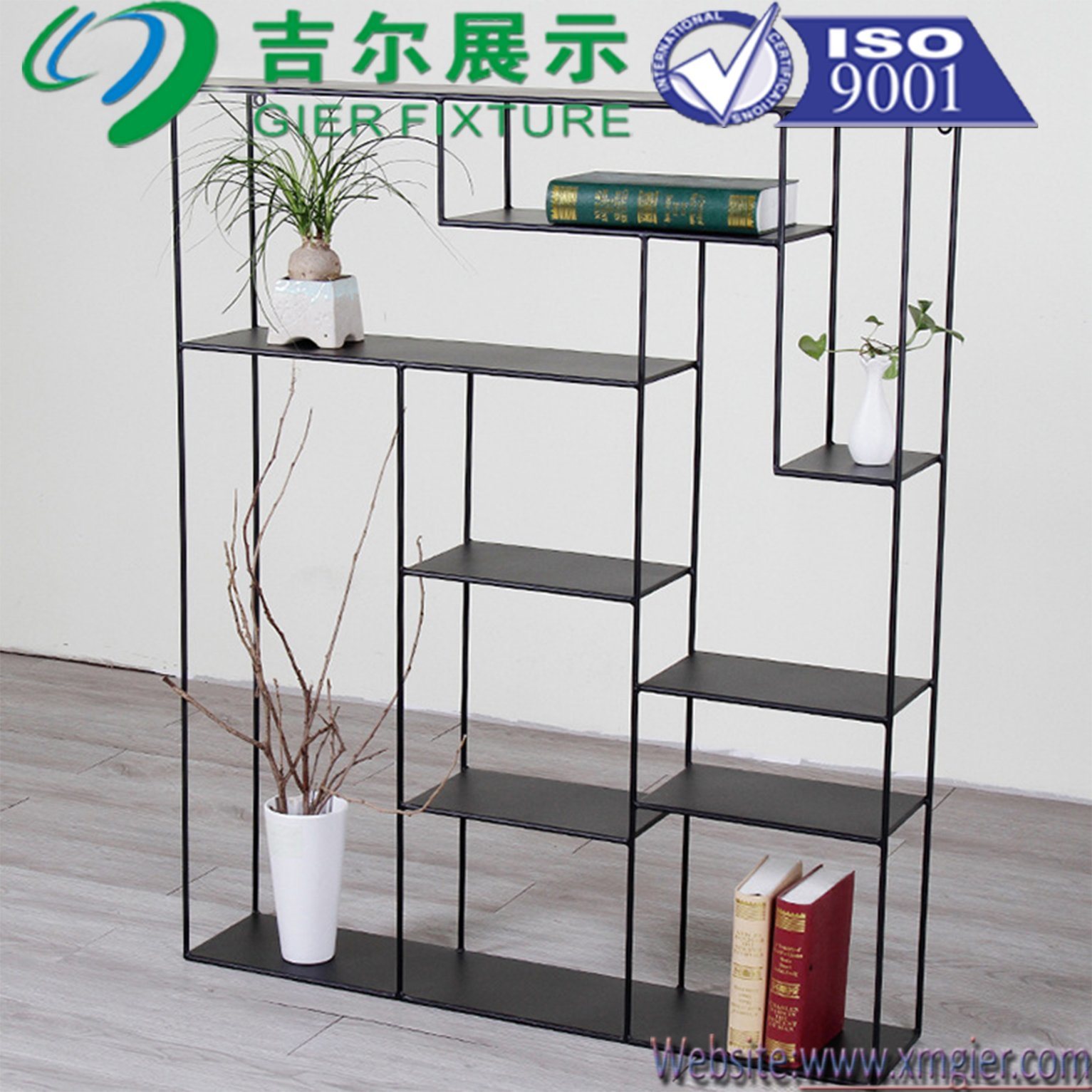 Books Wood Steel Decourate Stand Rack Shelf for Display