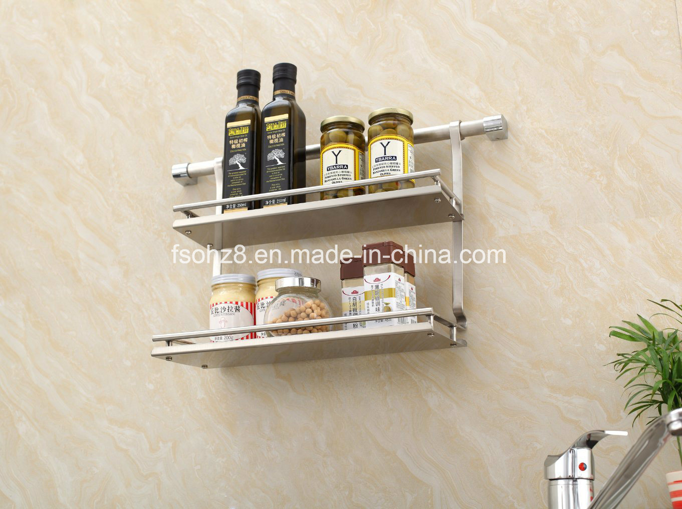 Modern Kitchen Double Layer Holder Stainless Steel Material Gfr-324