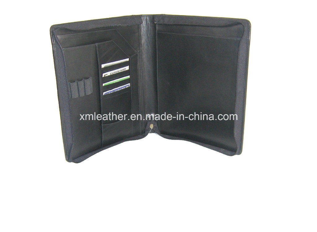 Business A4 Leather Bound Presentation Document Folder with Notepad