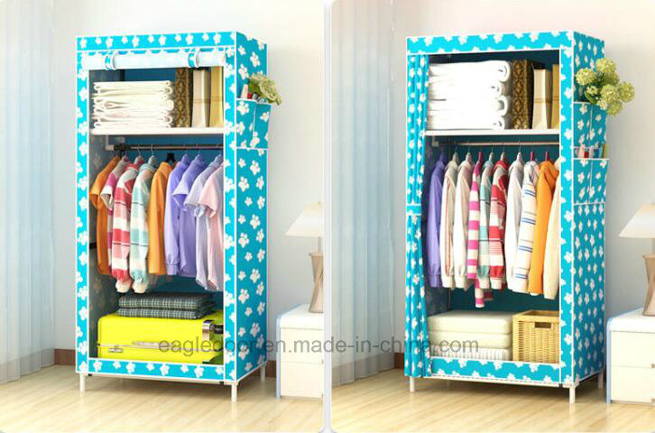 Modern Simple Wardrobe Household Fabric Folding Cloth Ward Storage Assembly King Size Reinforcement Combination Simple Wardrobe (FW-24E)