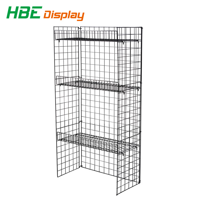 Wire Mesh Panel Store Fixtures Display Stand