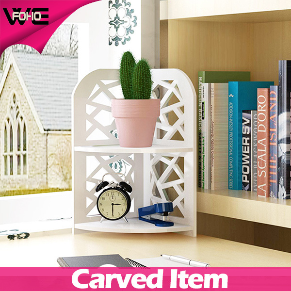 Desk Multifunction Corner Plastic-Wooden Small Shelf for Home