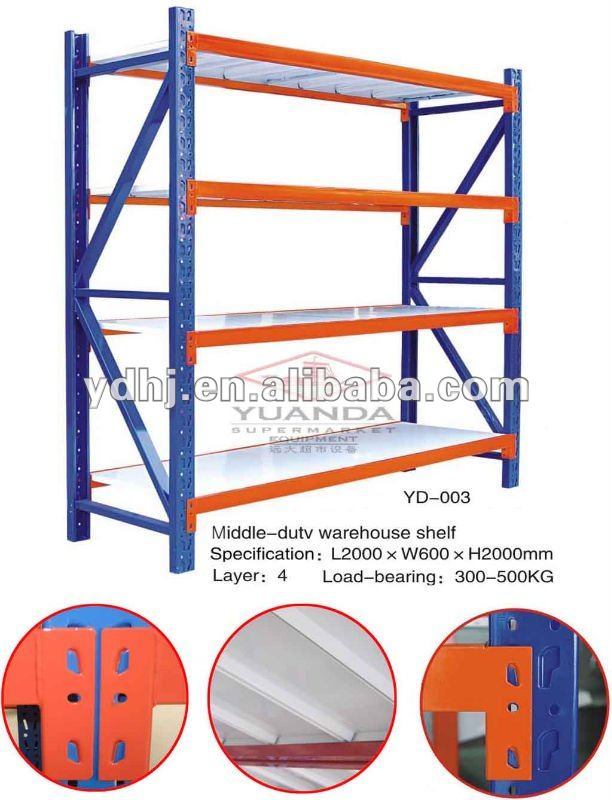 Middle Duty Warehouse Storage Rack with 4 Layers