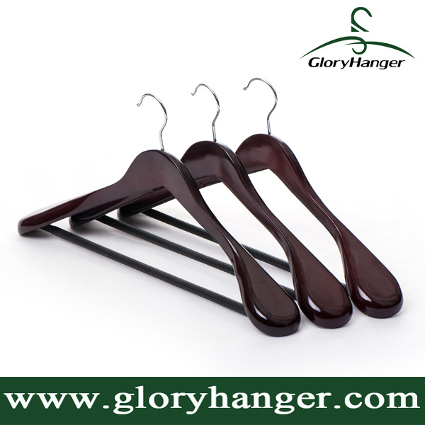 Luxury Cherry Wooden Coat Hanger with Bar