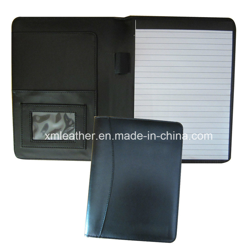 Non Zipped A5 Faux Leather Notepad Holder with Pen Loop