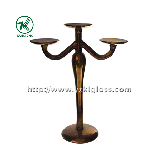 Glass Candle Holder for Wedding Decoration with Three Posts (10*23.5*29)