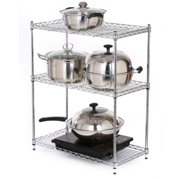 Adjustable Chrome Metal Kitchen Pot Shelf Rack (LD603090A3C)