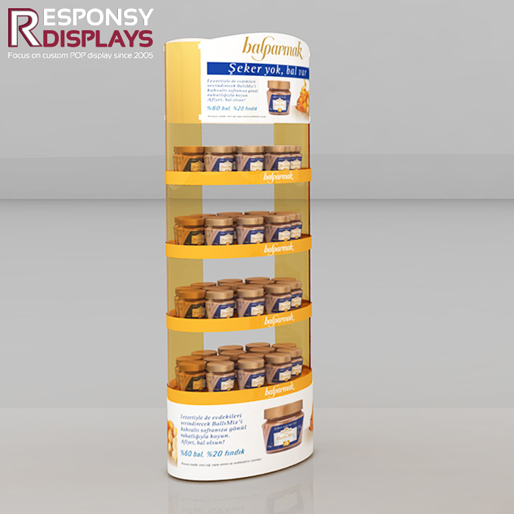 Floor Metal One-Sided Presentations Chocolate Cream Display Shelves