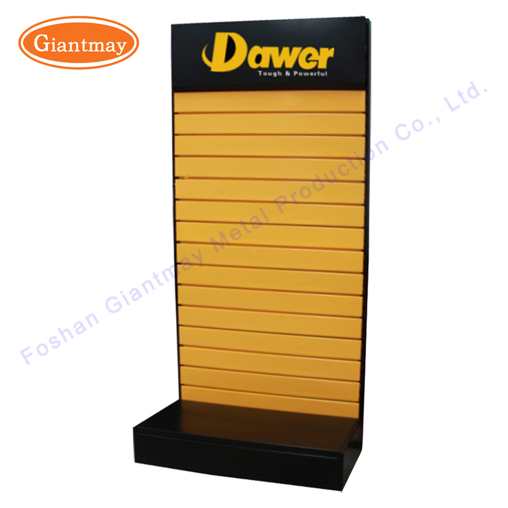 Flat Header Hanging Metal Shop Hardware Tools Free Standing Slatwall Display Rack Shelves