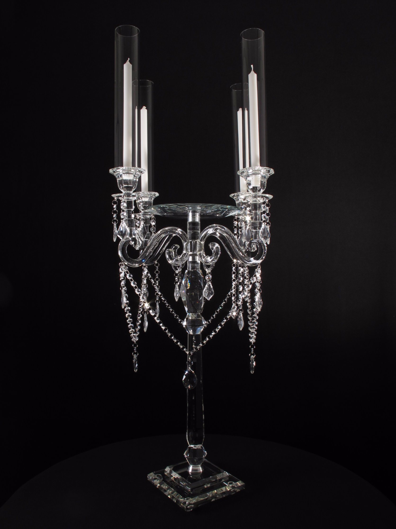 Crystal Galss Candleholder with Custom Size for Wedding