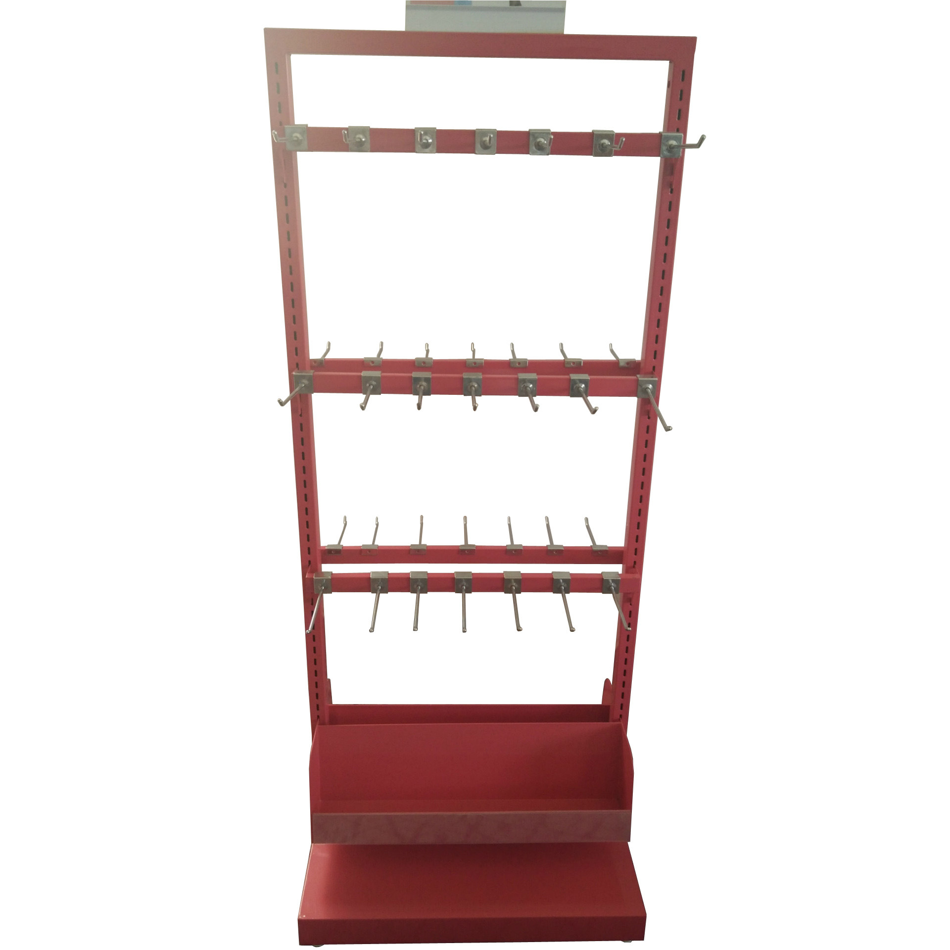 Heavy Duty Floor Standing Socks Showcase Shelf Small Electrical Products Hanging Hooks Display Rack