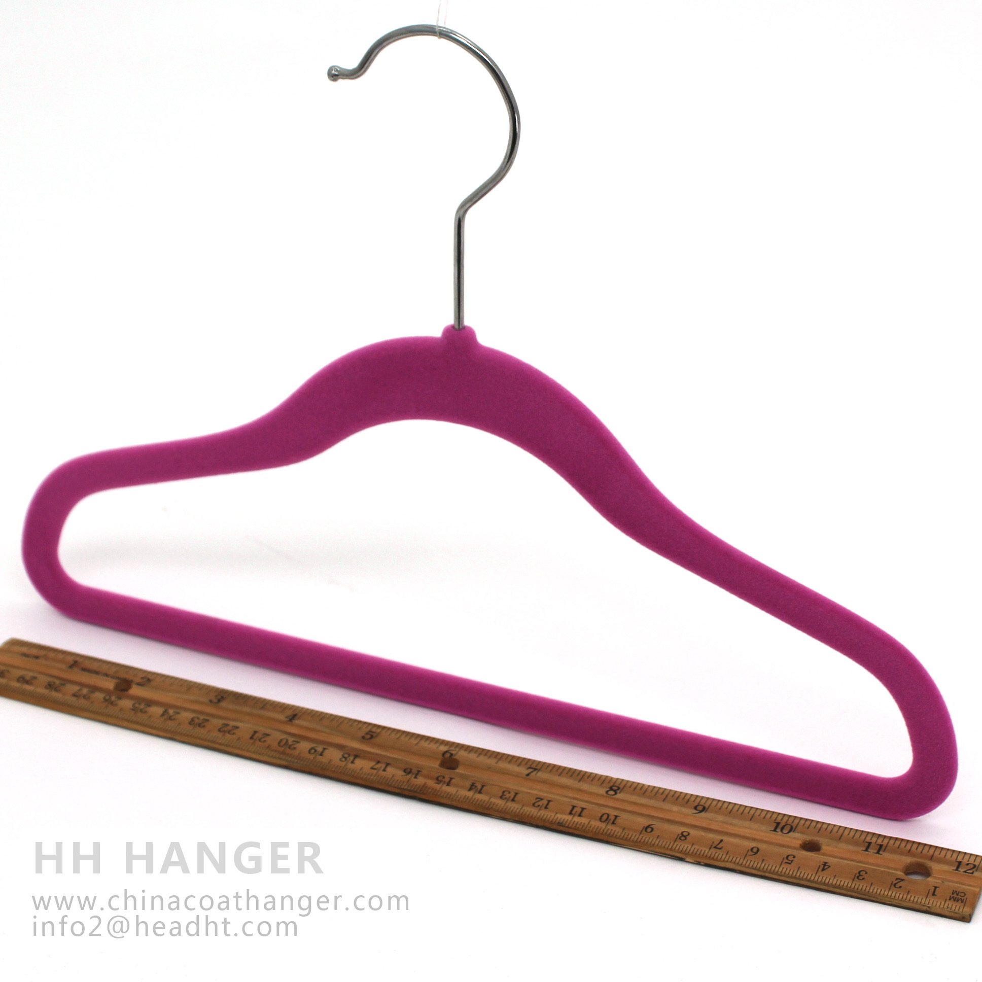 Hh Colorful Heart Velvet Clothes Hanger, Velvet Hanger for Coats Garment