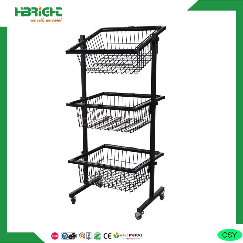 3 Layer Ajustable Basket Display Rack