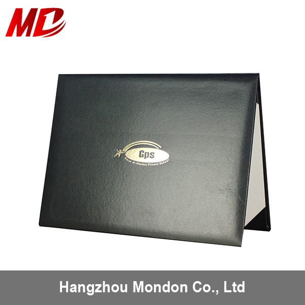 Certificate Holder Black Foil Gold Diploma Cover -Tent Style