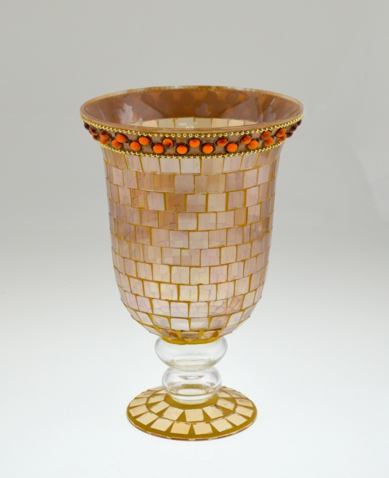 Decorated Glass Mosaic Candle Holder