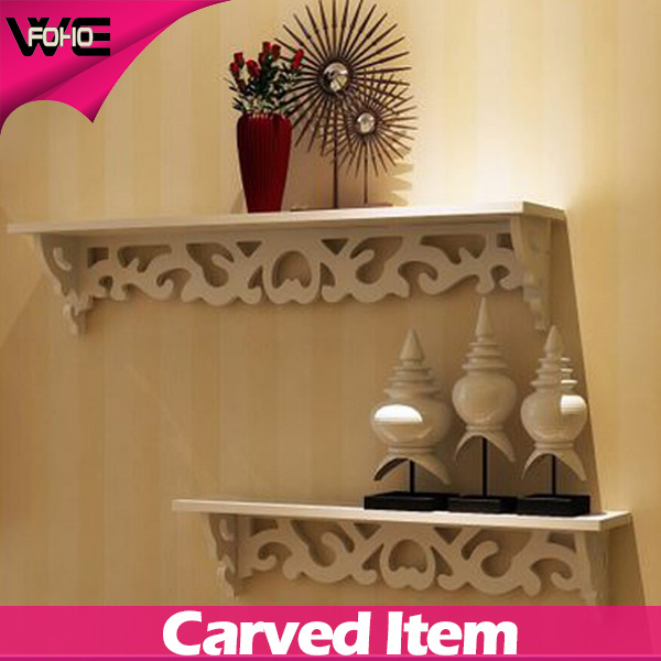 Beautiful Carved Plastic Shelf Useful Wall Rack with Flower