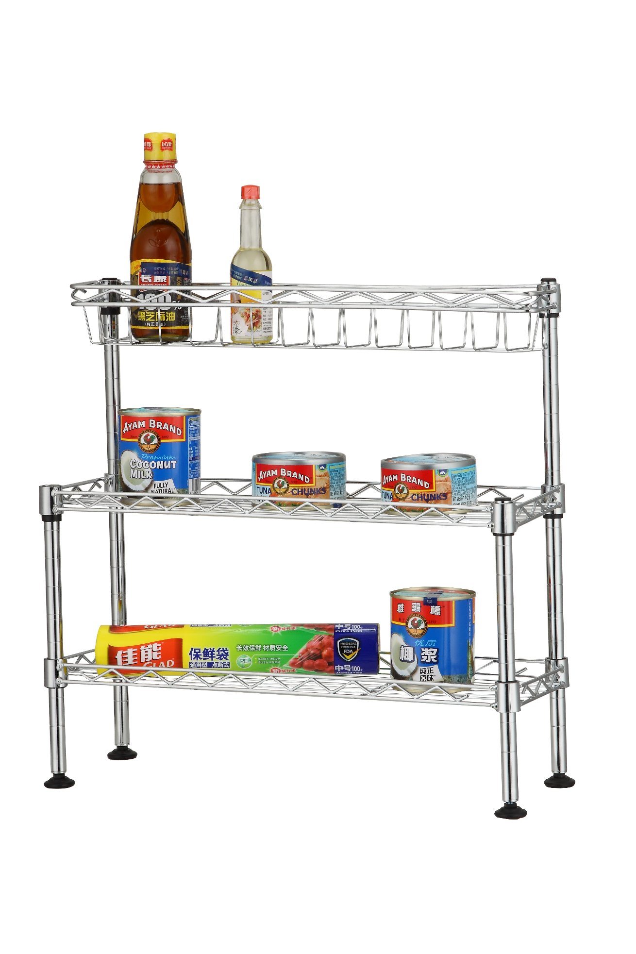 Mini Chrome Metal Wire Kitchen Sink Rack (CJ-C1182)