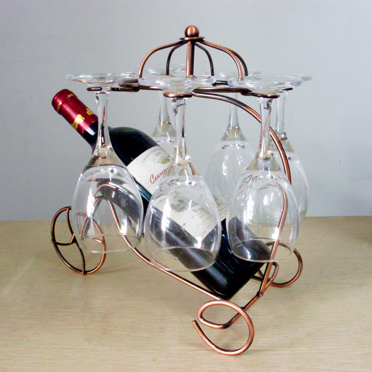 Home Decoration Metal Wine Rack Wine Cup Holder Hanging Rack