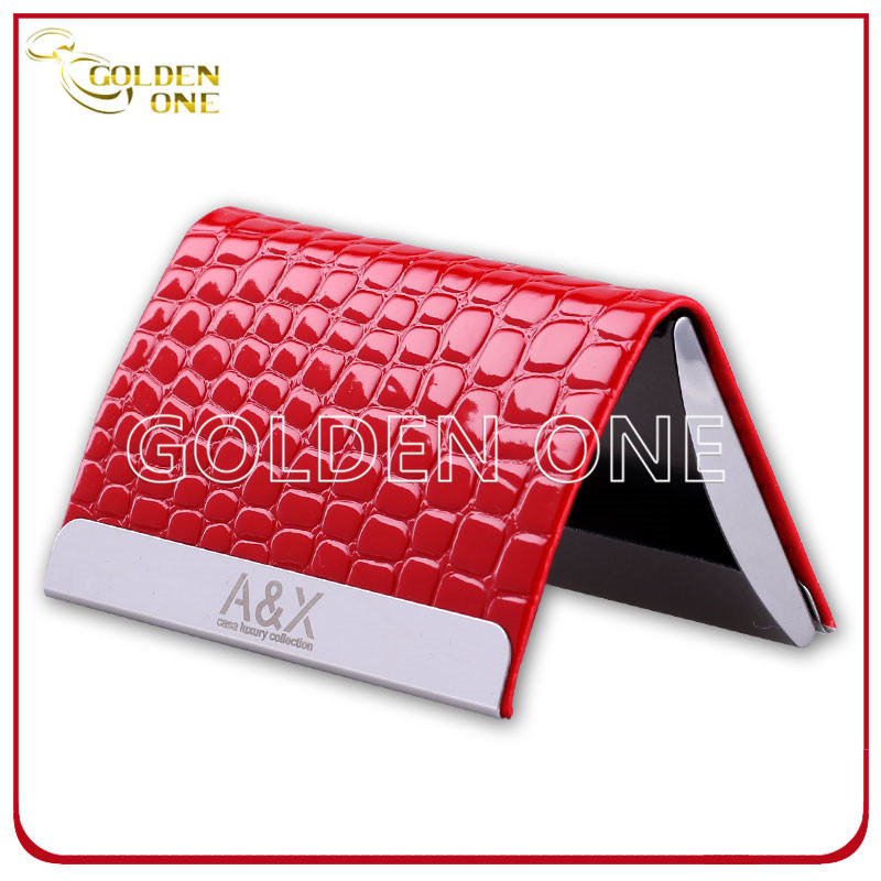 Customized Engrave Logo Leather Business Card Holder