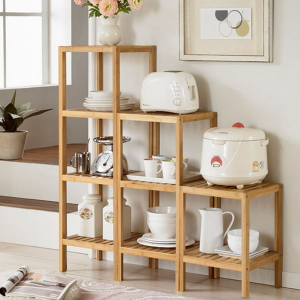 Bamboo Kitchen Storage Rack Shelf