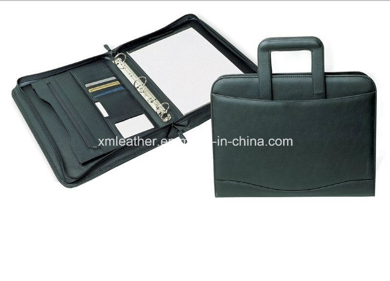 PU Leather Breifcase Folio with Handle Strap