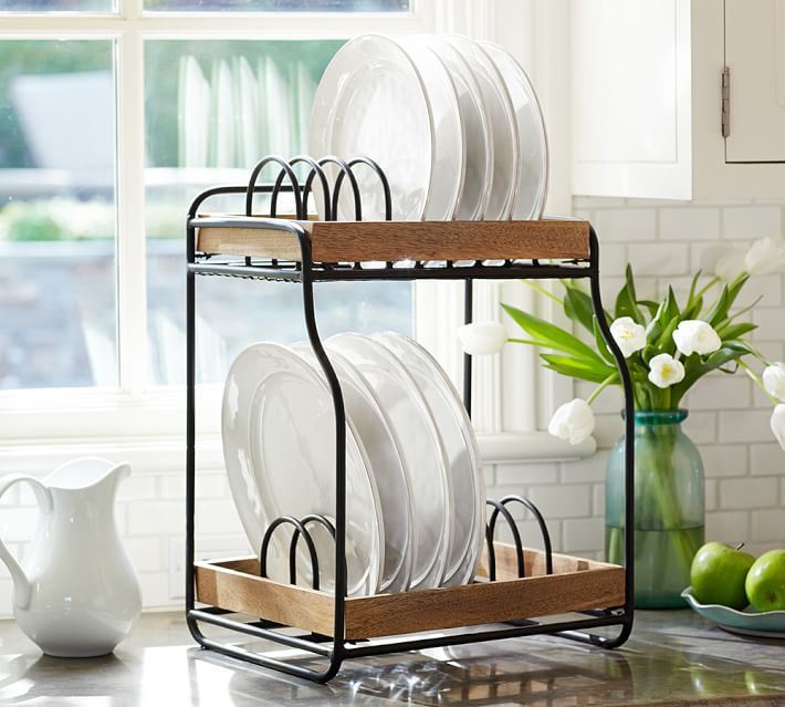 Vintage Kitchen Double Layer Dish Rack