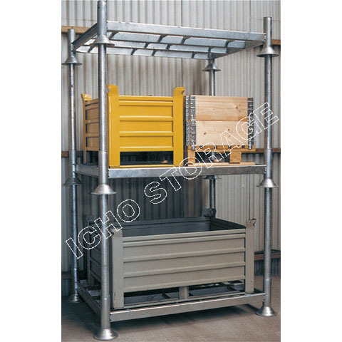 Galvanized Foldable Storage Steel Stacking Pallet Rack