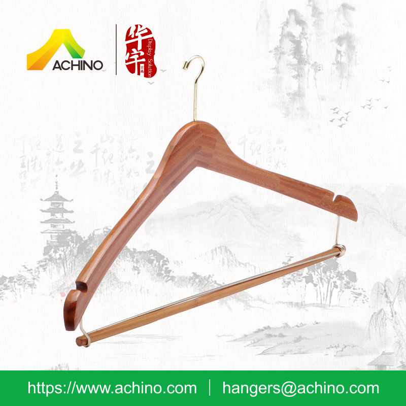 Hotel Bamboo Hanger with Locking Bar