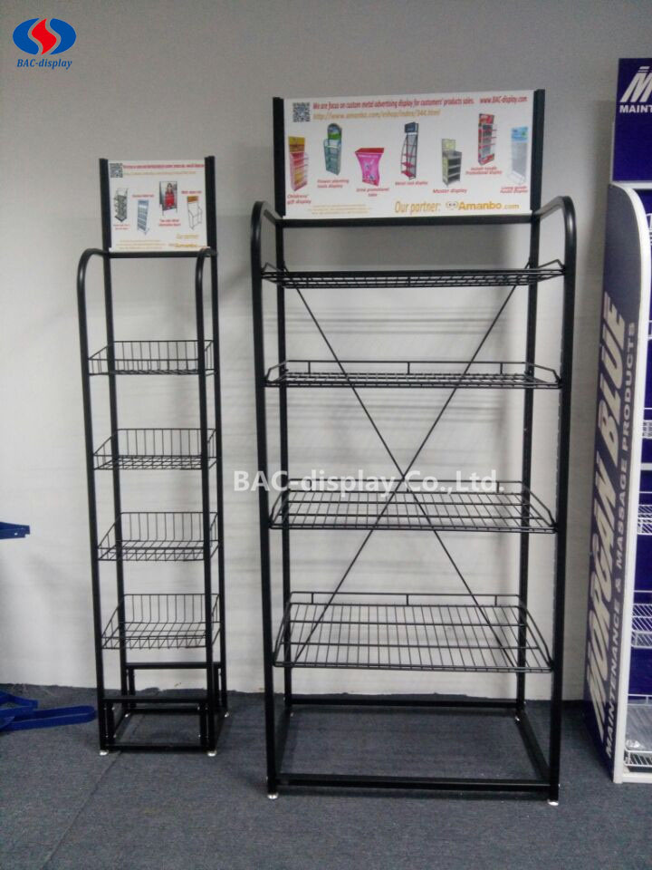 Customized Floor Standing Metal Wire Display Rack