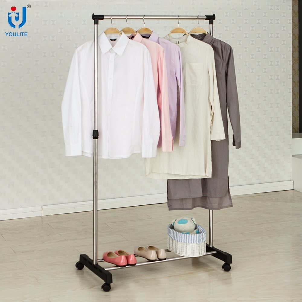 Garment Rack Stainless Steel Double Layer Telescopic Clothes Hanger