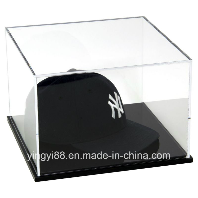 New Acrylic Baseball Cap Display Case with Black Base