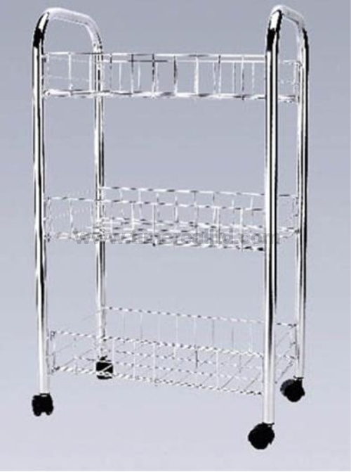 Chrome 3 Tiers Steel Kitchen Storage Rack Sr-B002