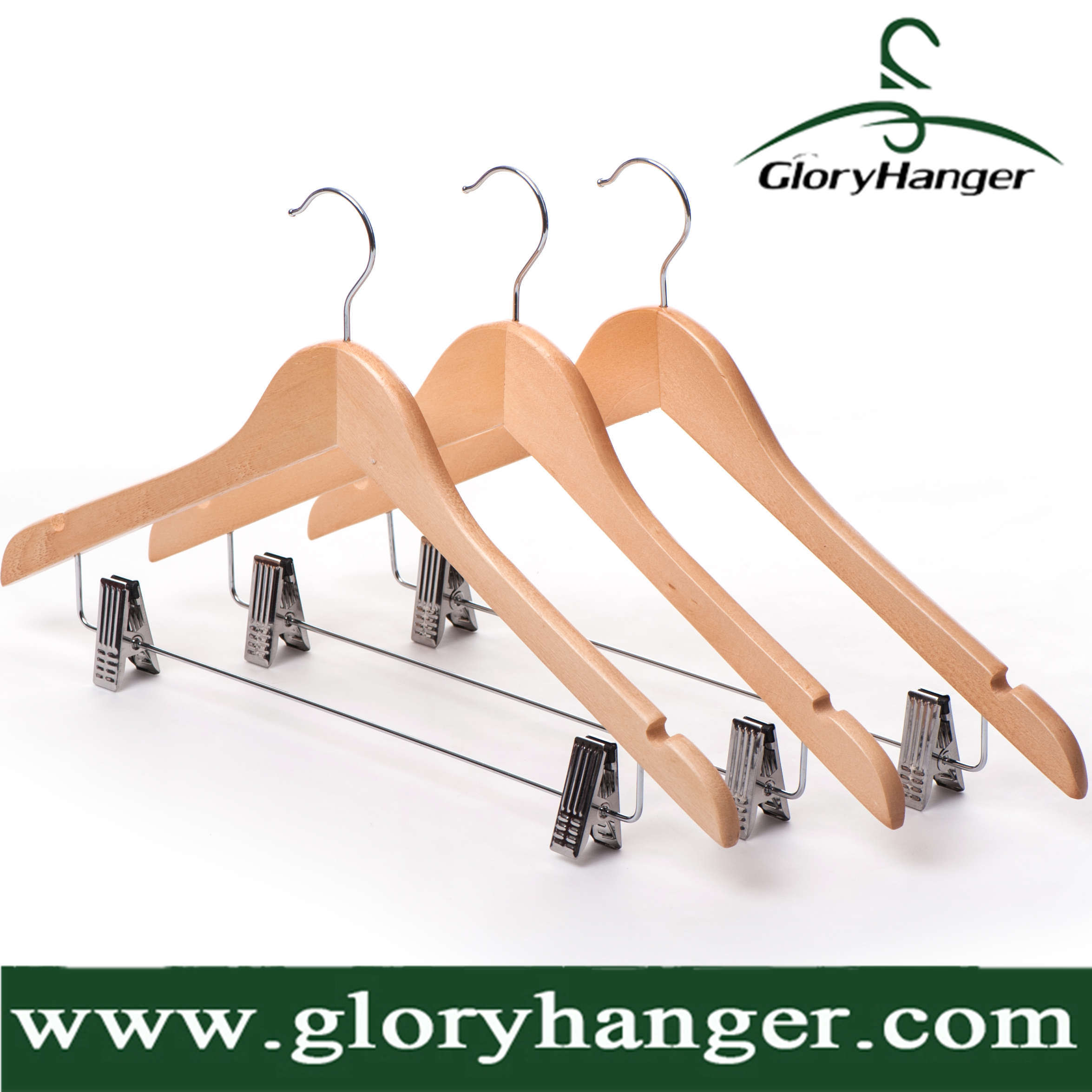 Nature Shirt Hanger with Clips, Bamboo and Wooden Hanger Wholesale